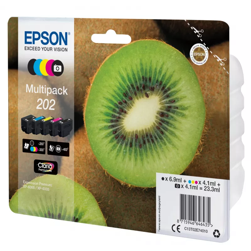 Tinta Epson Kiwi multipack 5 colores 202 Claria Premium