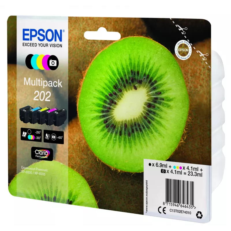 Tinta Epson Kiwi multipack 5 colores 202 Claria Premium
