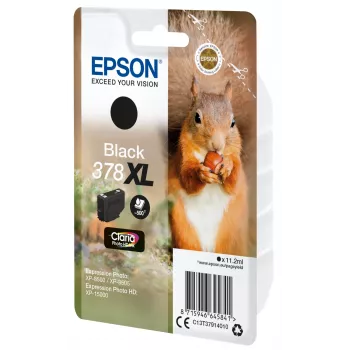 Tinta Epson Squirrel pack individual negro 378XL Claria Photo HD, alto rendimiento (XL), negro, tinta pigmentada, 11,2 ml, 1 ud., 500 páginas