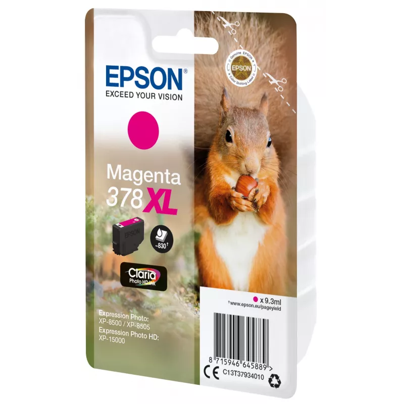 Epson 378XL cartucho de tinta magenta, Claria Photo HD, 9,3 ml (C13T37934010)