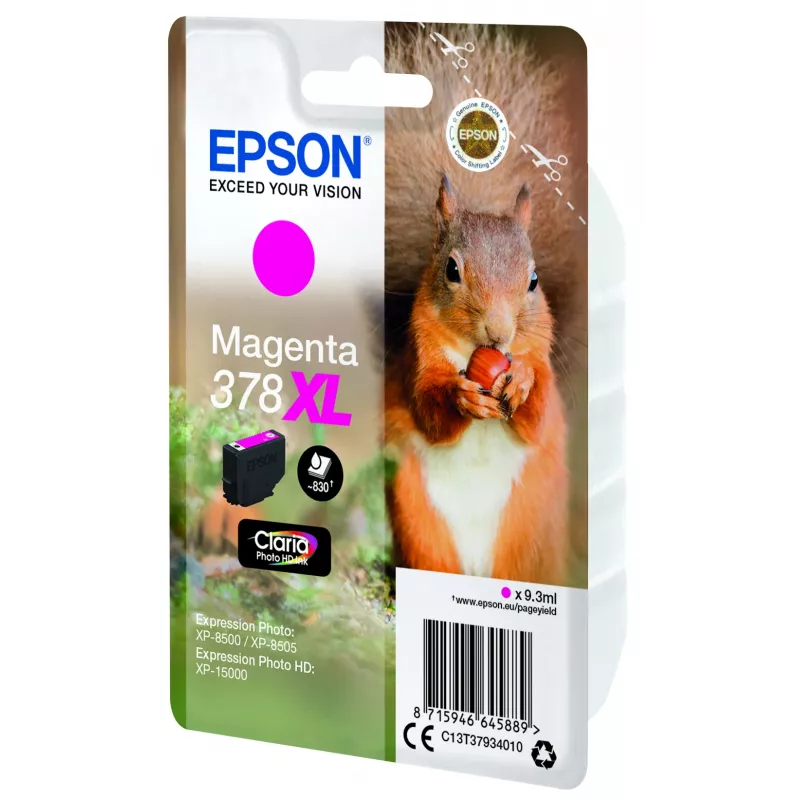 Epson 378XL cartucho de tinta magenta, Claria Photo HD, 9,3 ml (C13T37934010)