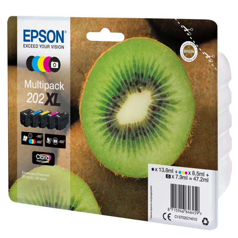 Tinta Epson Kiwi multipack 5 colores 202XL Claria Premium