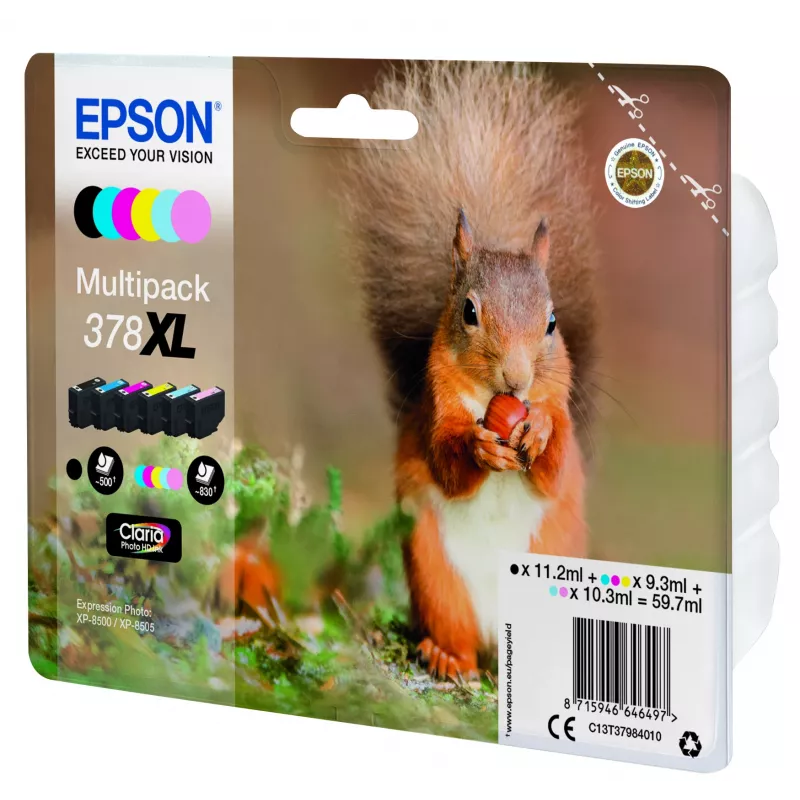 Tinta Epson Squirrel multipack 6 colores 378XL Claria Photo HD