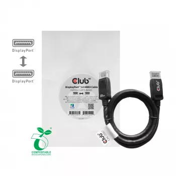 Cable CLUB3D DisplayPort 1.4 HBR3 1m/3,28ft macho/macho 8K60Hz