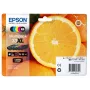 Tinta Epson Oranges multipack 5 colores 33XL Claria Premium, alto rendimiento (XL), negro, negro foto, cian, magenta, amarillo, tinta pigmentada, tinta a base de colorante, 12.2 ml, 8.9 ml