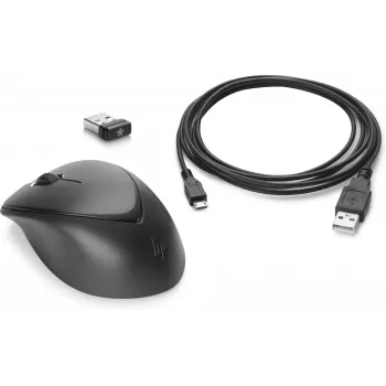Ratón HP Wireless Premium, ambidiestro, láser, RF inalámbrico, 1200 DPI, negro