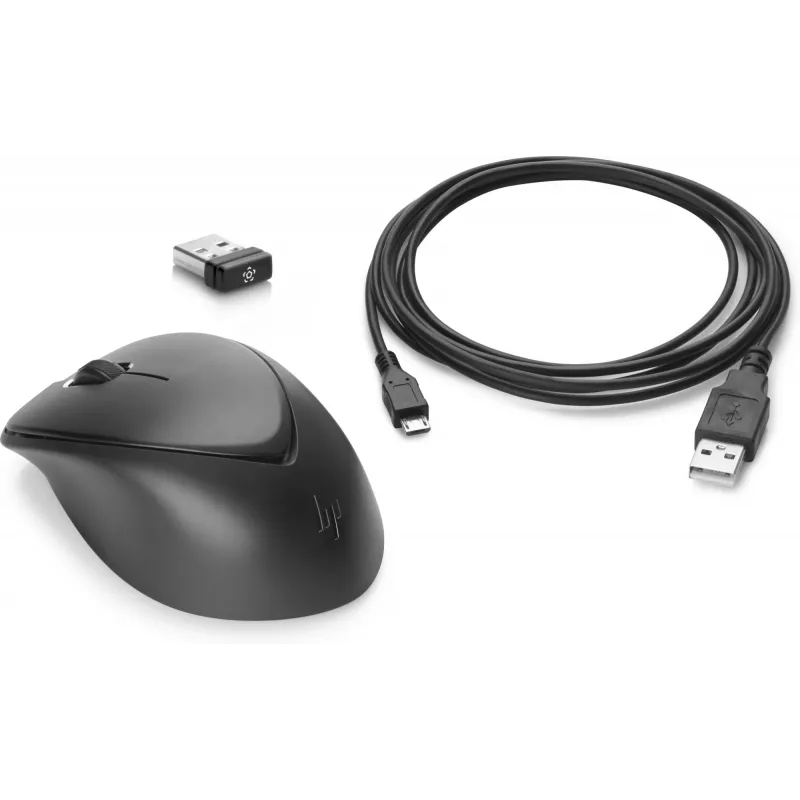 Ratón HP Wireless Premium, ambidiestro, láser, RF inalámbrico, 1200 DPI, negro