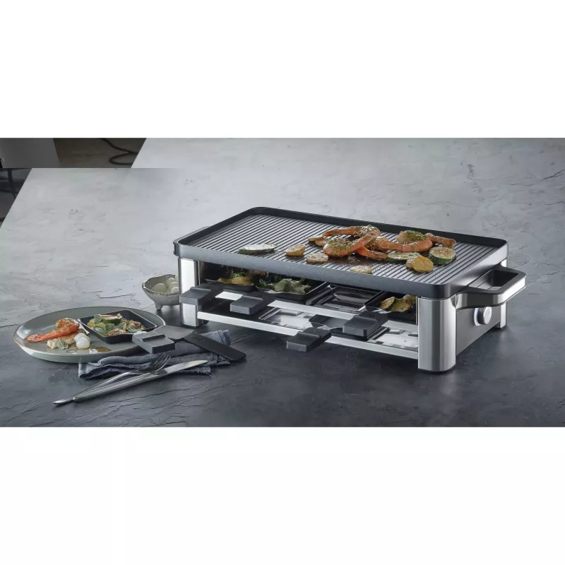 WMF Lono 0415040011 Raclette 8 personas 1500 W negro, cromo