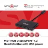 CLUB3D Multi Stream Transport Hub DisplayPort 1.2 Cuatro monitores alimentado por USB