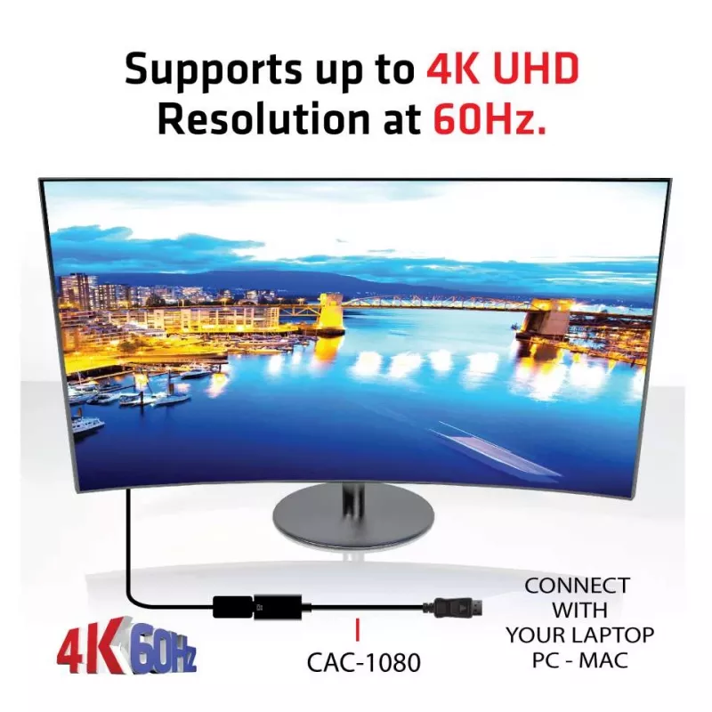 Adaptador activo DisplayPort 1.4 a HDMI 2.0b CLUB3D CAC-1080