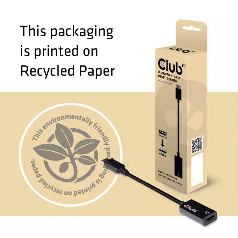 Adaptador activo DisplayPort 1.4 a HDMI 2.0b CLUB3D CAC-1080