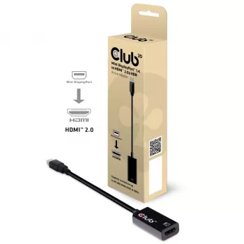 CLUB3D Mini DisplayPort 1.4 a HDMI 2.0b HDR Adaptador activo