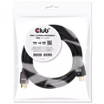 CLUB3D HDMI 2.0 4K60Hz Cable RedMere 15m/49,2ft