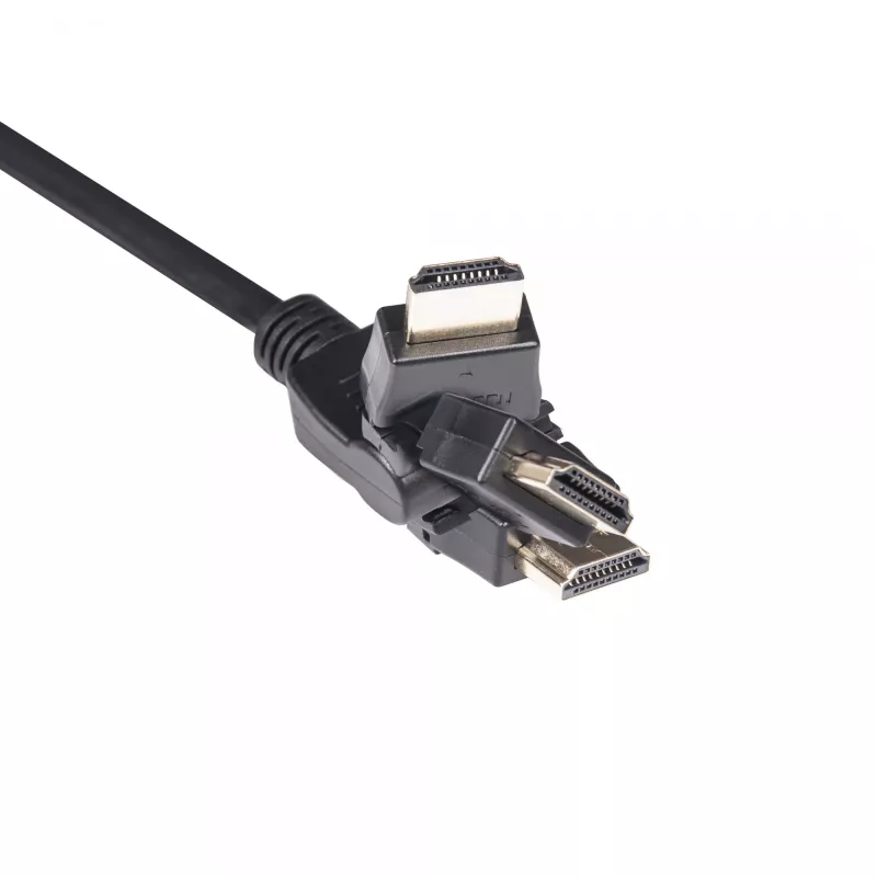 Club 3D CAC-1360 cable HDMI 2.0 con Ethernet, giratorio 360°, 4K60Hz UHD, M/M, 2 m, negro