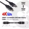 Club 3D CAC-1360 cable HDMI 2.0 con Ethernet, giratorio 360°, 4K60Hz UHD, M/M, 2 m, negro