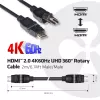 Club 3D CAC-1360 cable HDMI 2.0 con Ethernet, giratorio 360°, 4K60Hz UHD, M/M, 2 m, negro