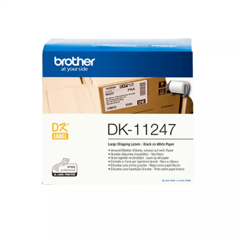 Cinta de etiquetas Brother DK-11247 negro sobre blanco