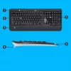Conjunto de teclado y ratón inalámbricos Logitech MK540 Advanced – teclado QWERTZ de tamaño completo, receptor USB, distribución US, ratón ergonómico, negro/blanco