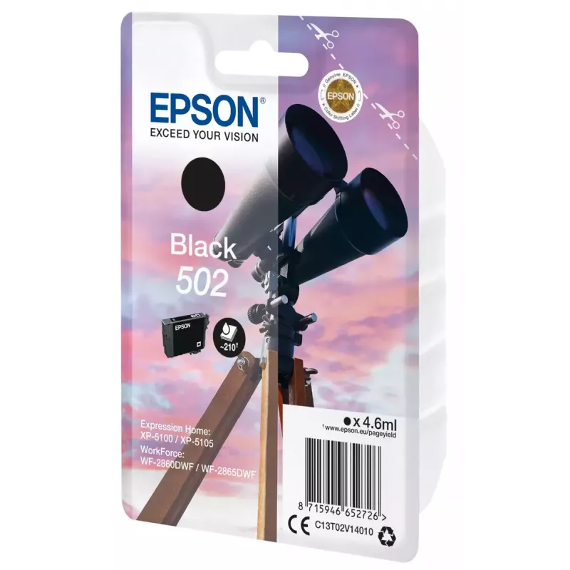 Cartucho Epson 502 negro T02V1 C13T02V14010