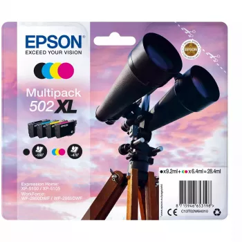 Cartucho Epson tinta C13T02W64010 502XL XL negro cian magenta amarillo