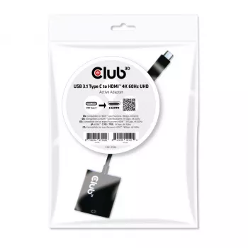 Adaptador activo USB 3.1 Type-C a HDMI 2.0 UHD 4K 60Hz CLUB3D CAC-2504