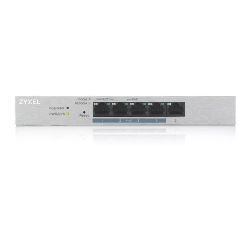 Zyxel GS1200-5HP v2 Gigabit Ethernet gestionado (10/100/1000) Power over Ethernet (PoE) gris