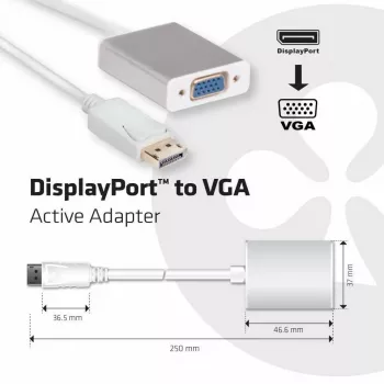 Adaptador activo DisplayPort a VGA CLUB3D CAC-2003