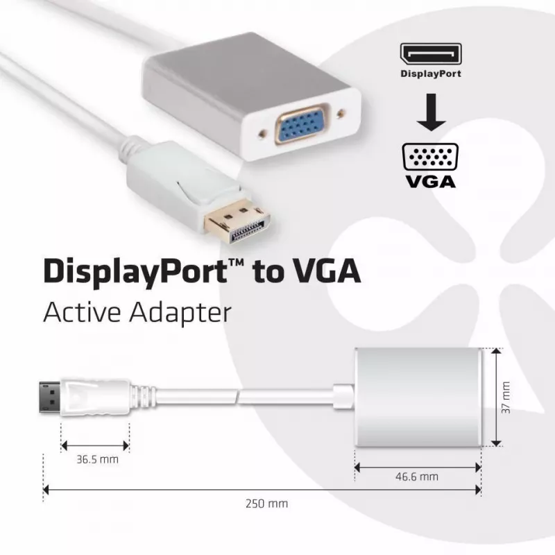 Adaptador activo DisplayPort a VGA CLUB3D CAC-2003
