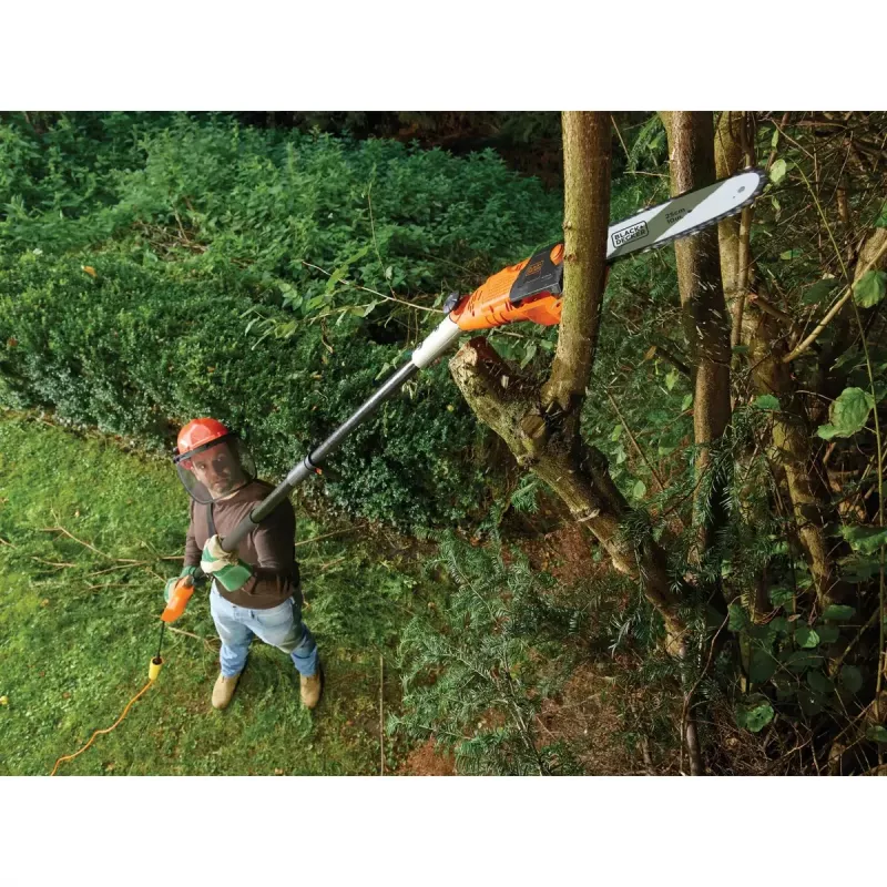 Podadora eléctrica de altura Black & Decker PS7525-QS, 800 W red eléctrica, espada de 25 cm, grosor de corte 22 mm, 3,8 kg
