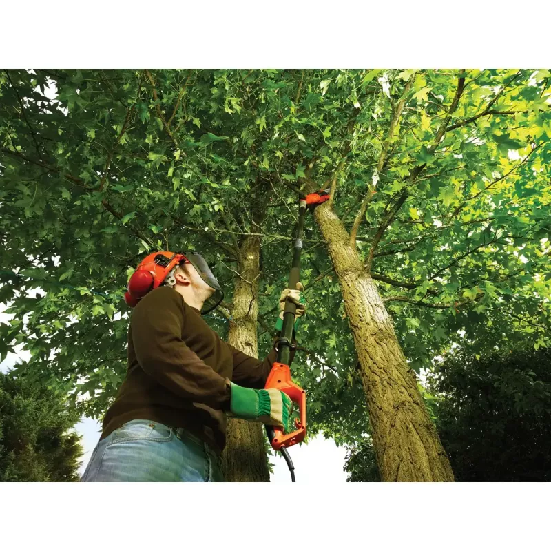 Podadora eléctrica de altura Black & Decker PS7525-QS, 800 W red eléctrica, espada de 25 cm, grosor de corte 22 mm, 3,8 kg