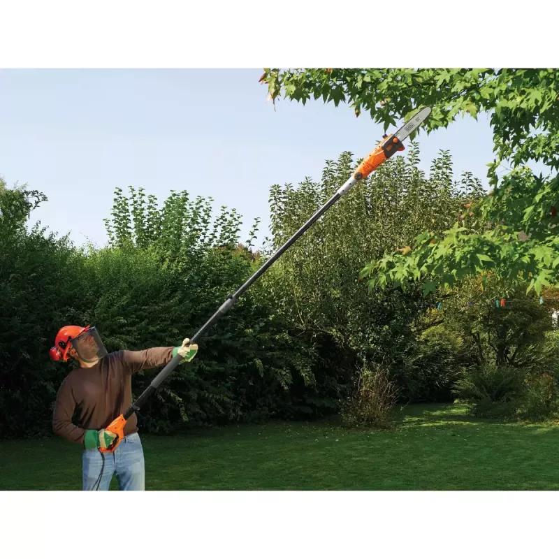 Podadora eléctrica de altura Black & Decker PS7525-QS, 800 W red eléctrica, espada de 25 cm, grosor de corte 22 mm, 3,8 kg