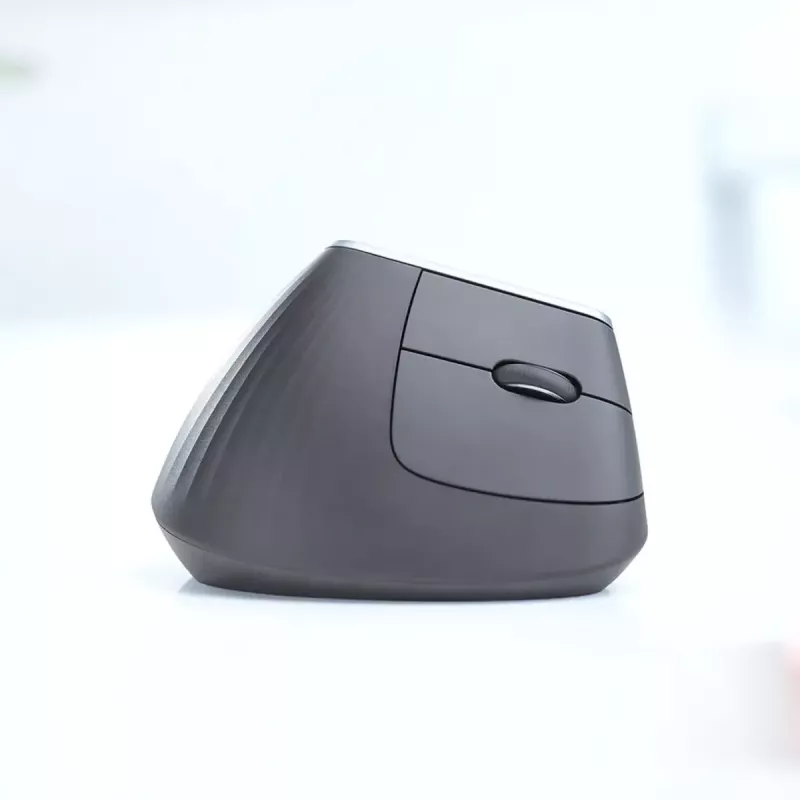 Ratón inalámbrico ergonómico Logitech MX Vertical, MX Vertical, 4000 DPI, RF Wireless + Bluetooth, para diestros, grafito, uso de oficina