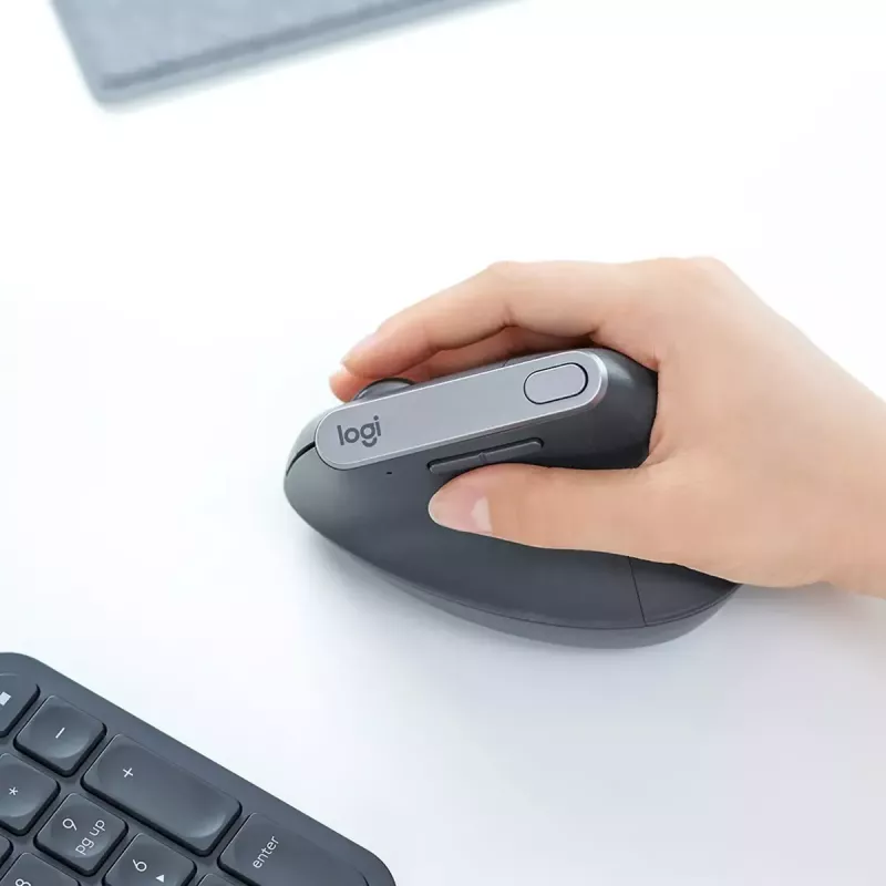 Ratón inalámbrico ergonómico Logitech MX Vertical, MX Vertical, 4000 DPI, RF Wireless + Bluetooth, para diestros, grafito, uso de oficina