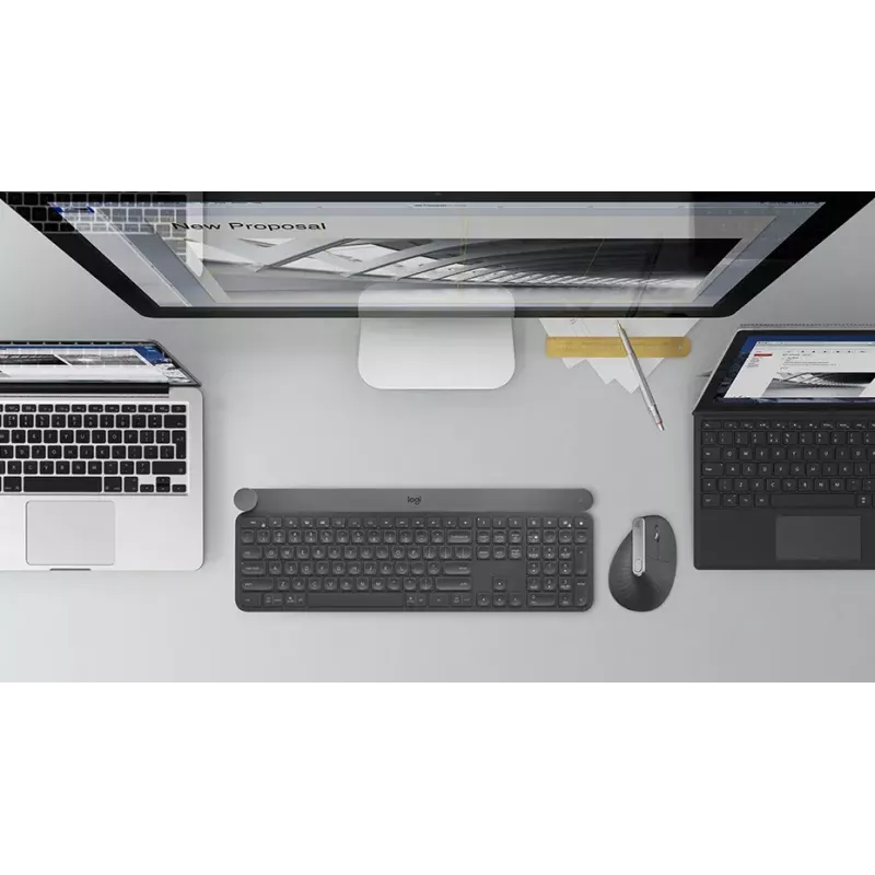 Ratón inalámbrico ergonómico Logitech MX Vertical, MX Vertical, 4000 DPI, RF Wireless + Bluetooth, para diestros, grafito, uso de oficina