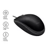 Ratón Logitech B110 Silent con cable USB negro