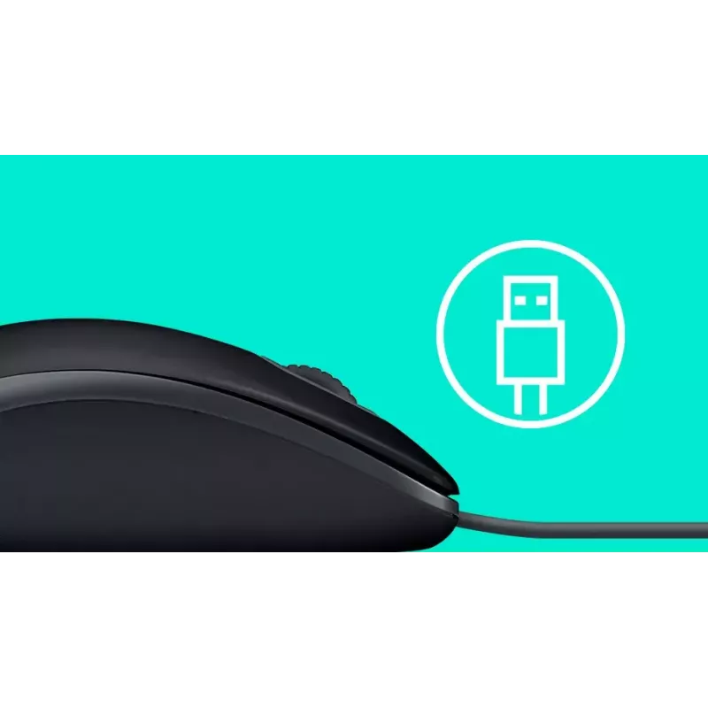 Ratón Logitech B110 Silent con cable USB negro