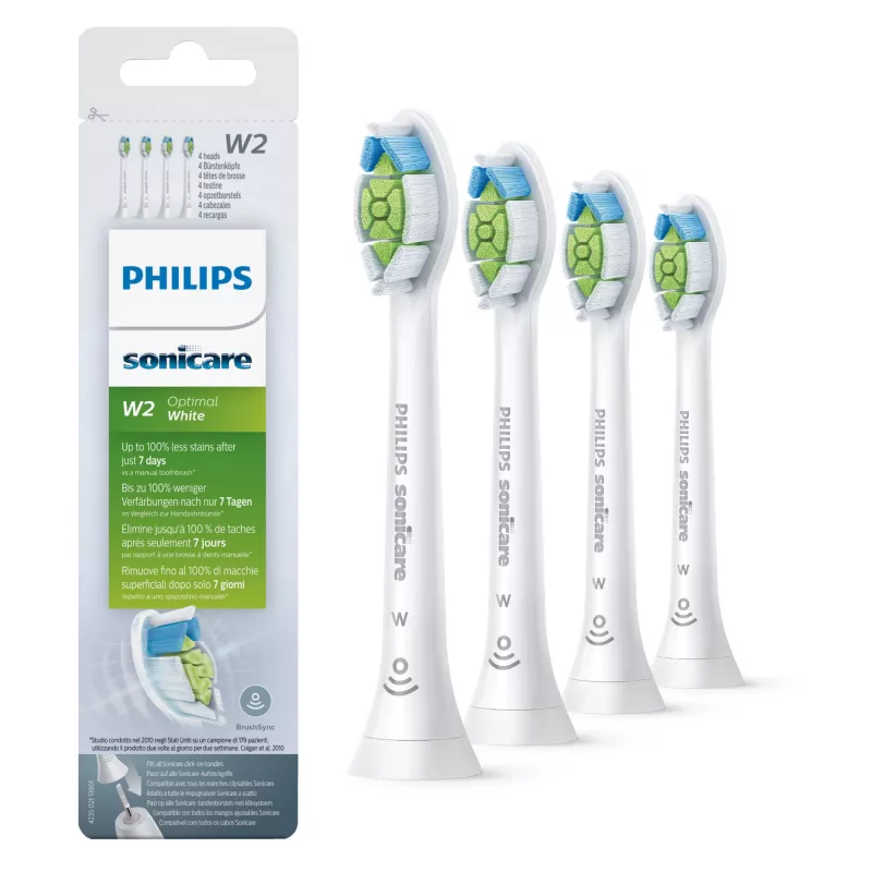 Cabezales de cepillo eléctrico Philips Sonicare W Optimal White HX6064/10 pack de 4
