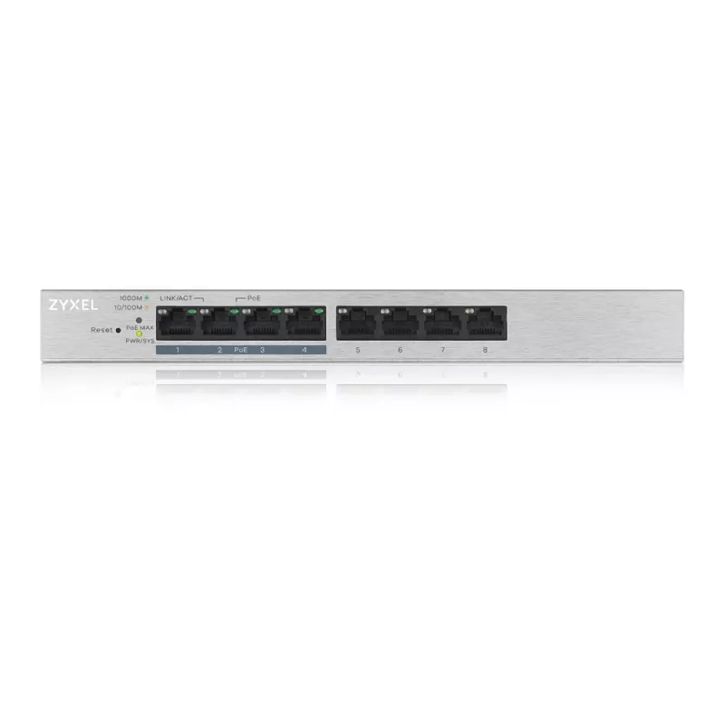 Zyxel GS1200-8HP v2 gestionado Gigabit Ethernet (10/100/1000) Power over Ethernet (PoE) gris