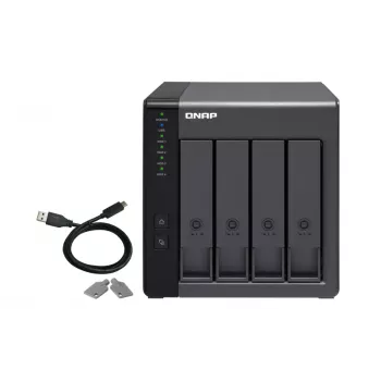 Caja QNAP TR-004 de 4 bahías - 2.5/3.5 pulgadas - Serial ATA II - 0,1,5,10,JBOD - 3.2 Gen 1 (3.1 Gen 1) - USB Type-C