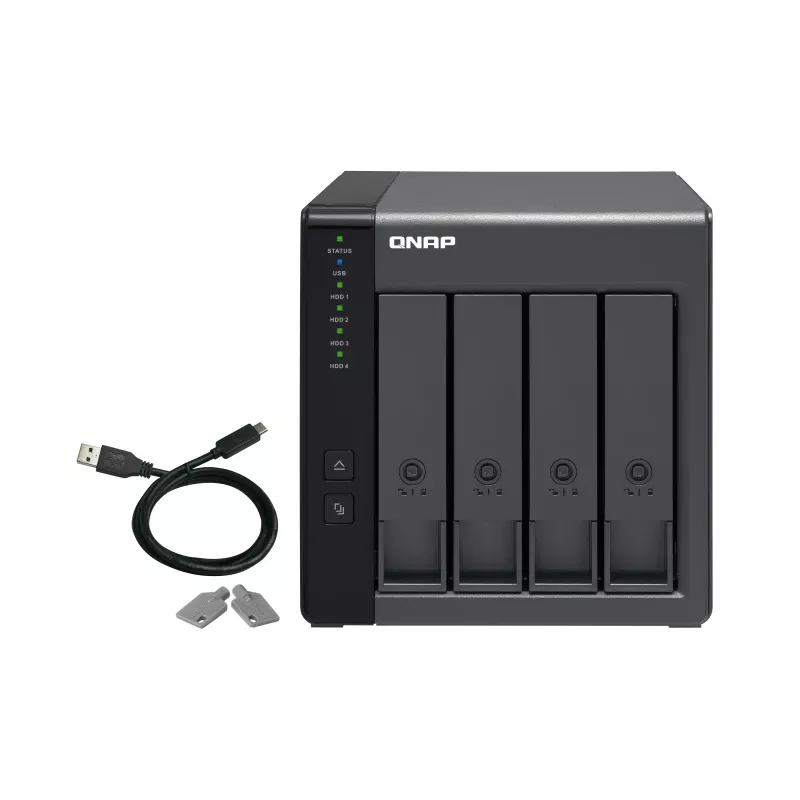 Caja QNAP TR-004 de 4 bahías - 2.5/3.5 pulgadas - Serial ATA II - 0,1,5,10,JBOD - 3.2 Gen 1 (3.1 Gen 1) - USB Type-C
