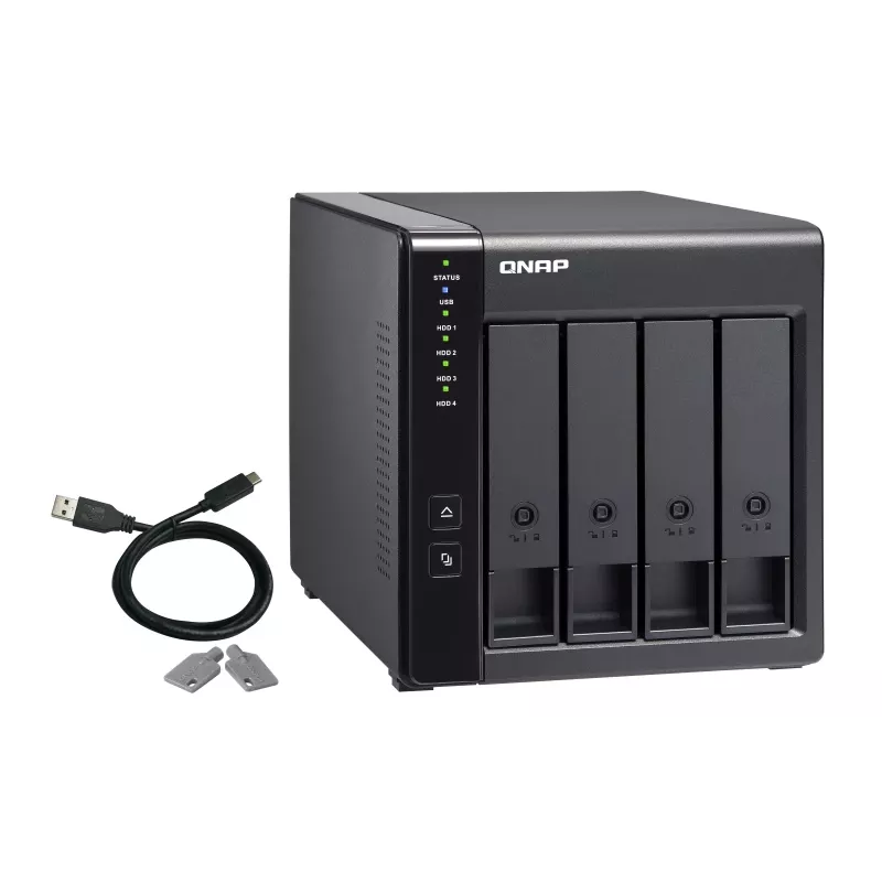 Caja QNAP TR-004 de 4 bahías - 2.5/3.5 pulgadas - Serial ATA II - 0,1,5,10,JBOD - 3.2 Gen 1 (3.1 Gen 1) - USB Type-C