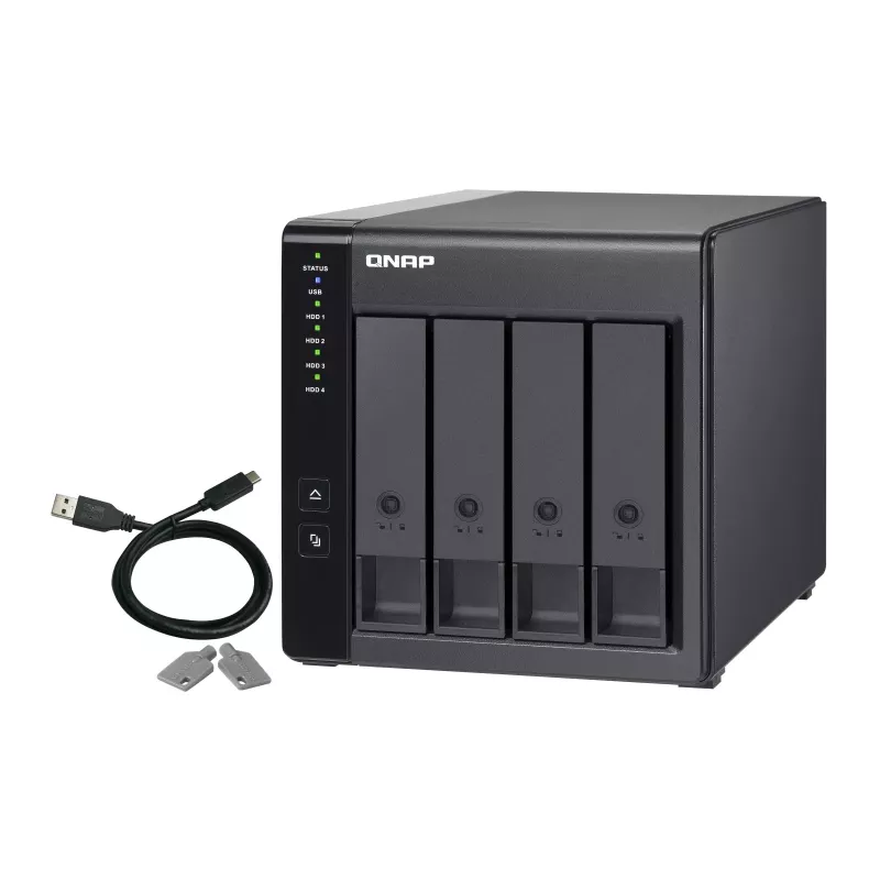 Caja QNAP TR-004 de 4 bahías - 2.5/3.5 pulgadas - Serial ATA II - 0,1,5,10,JBOD - 3.2 Gen 1 (3.1 Gen 1) - USB Type-C