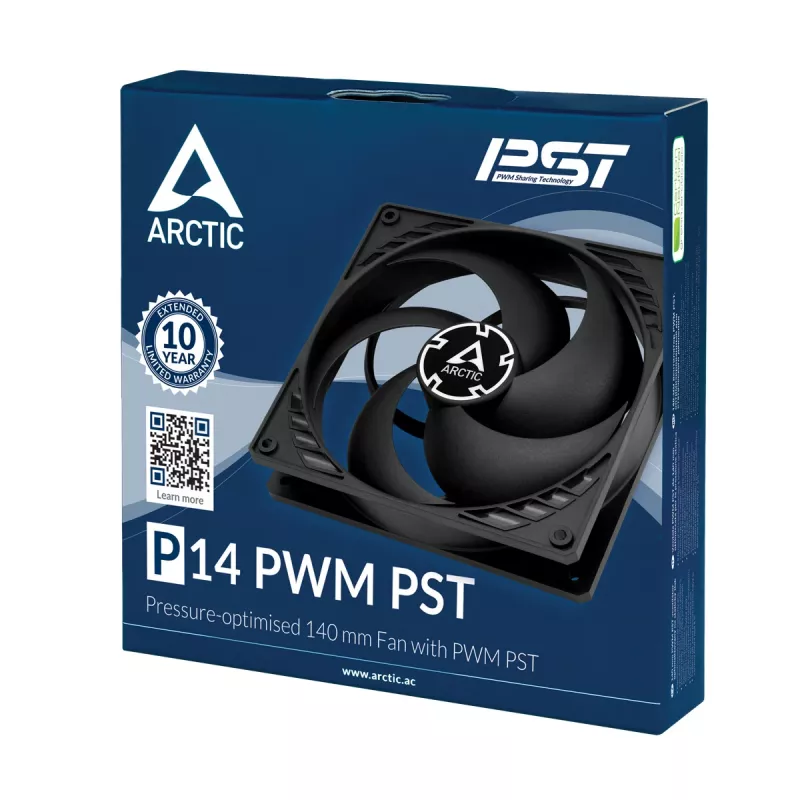 ARCTIC P14 PWM PST ventilador de 140 mm optimizado para presión con PWM PST