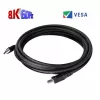 Club 3D CAC-1061 cable DisplayPort 1.4 HBR3 8K 60 Hz, 32,4 Gbps, DSC 1.2, certificado VESA, con bloqueo, M/M, 5 m, negro