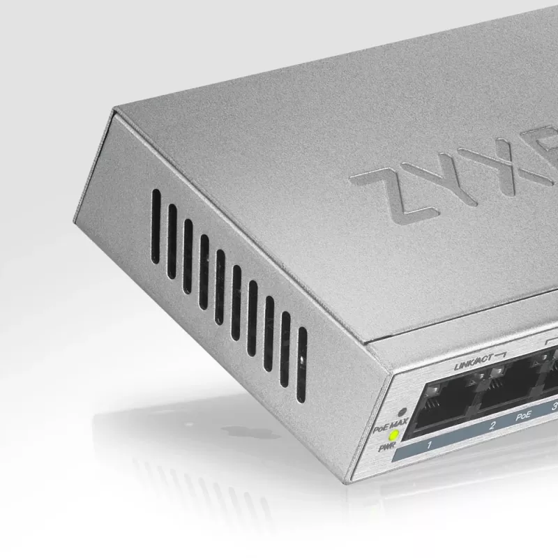 Zyxel GS1005HP Gigabit Ethernet (10/100/1000) no gestionado Power over Ethernet (PoE) Plata
