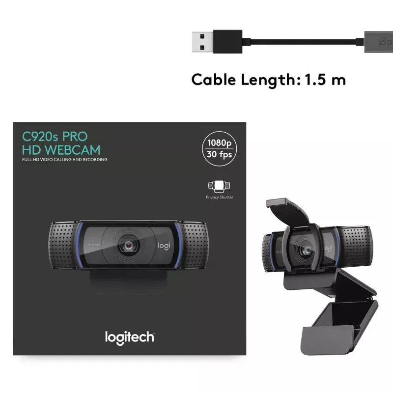 Webcam LOGITECH Hd Pro C920s - USB