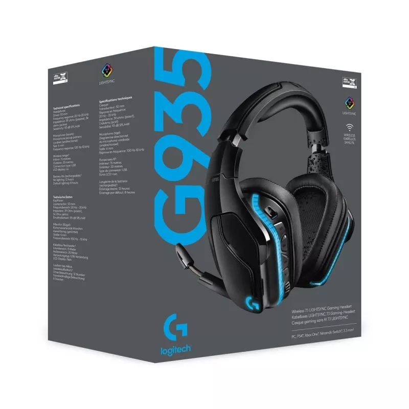 Auriculares gaming LOGITECH G935 Wireless 7.1 Surround Sound Lightsync – 2,4 GHz