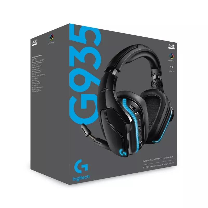Auriculares gaming LOGITECH G935 Wireless 7.1 Surround Sound Lightsync – 2,4 GHz