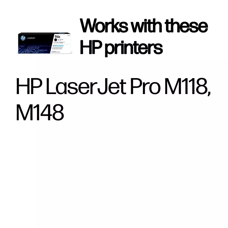 Cartucho de tóner HP 94X High Yield Negro Original LaserJet, 2800 páginas, Negro, 1 unidad