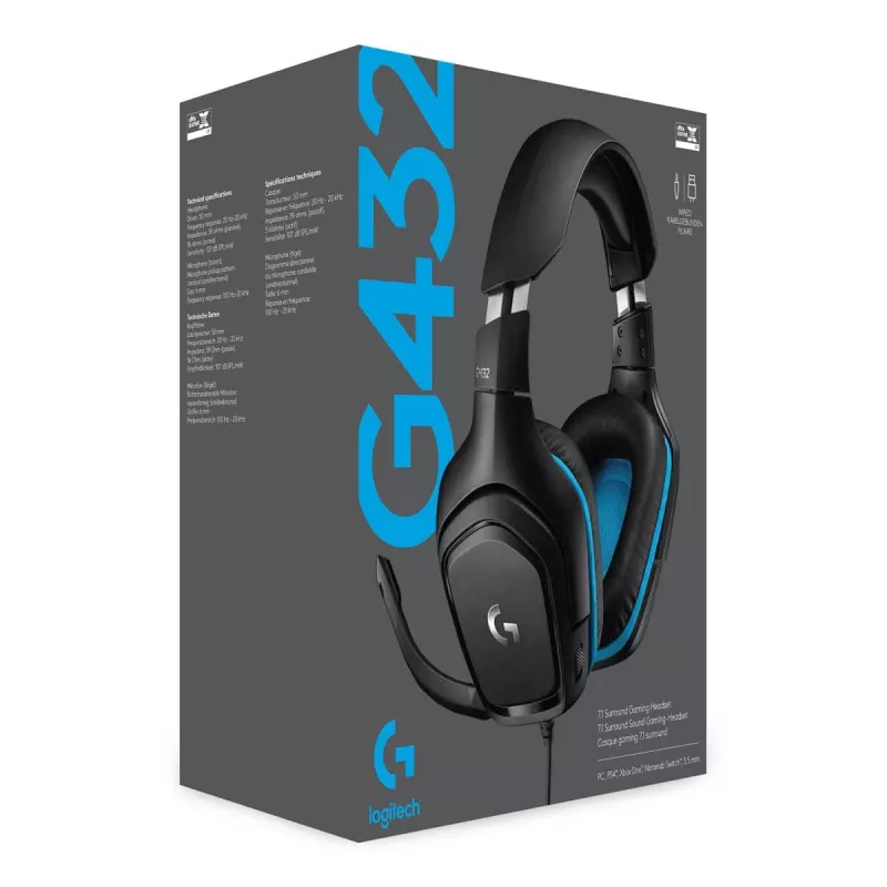 Auriculares gaming LOGITECH G432 - USB / 3.5mm - 7.1 Surround - Azul